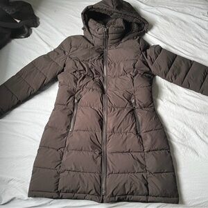 Calvin Klein Long Hooded Puffer Coat - Black